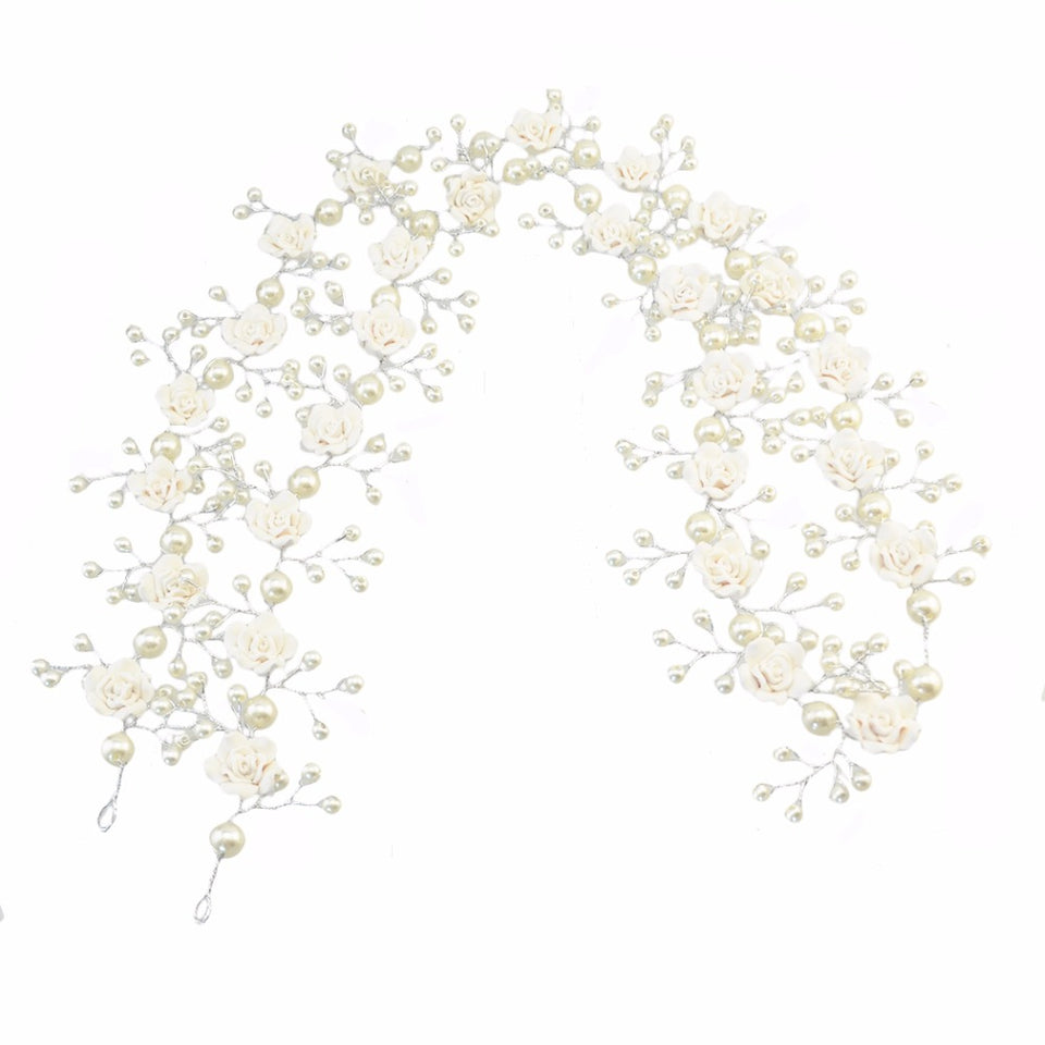 Luxury Tiara Silver Pearl Headbands