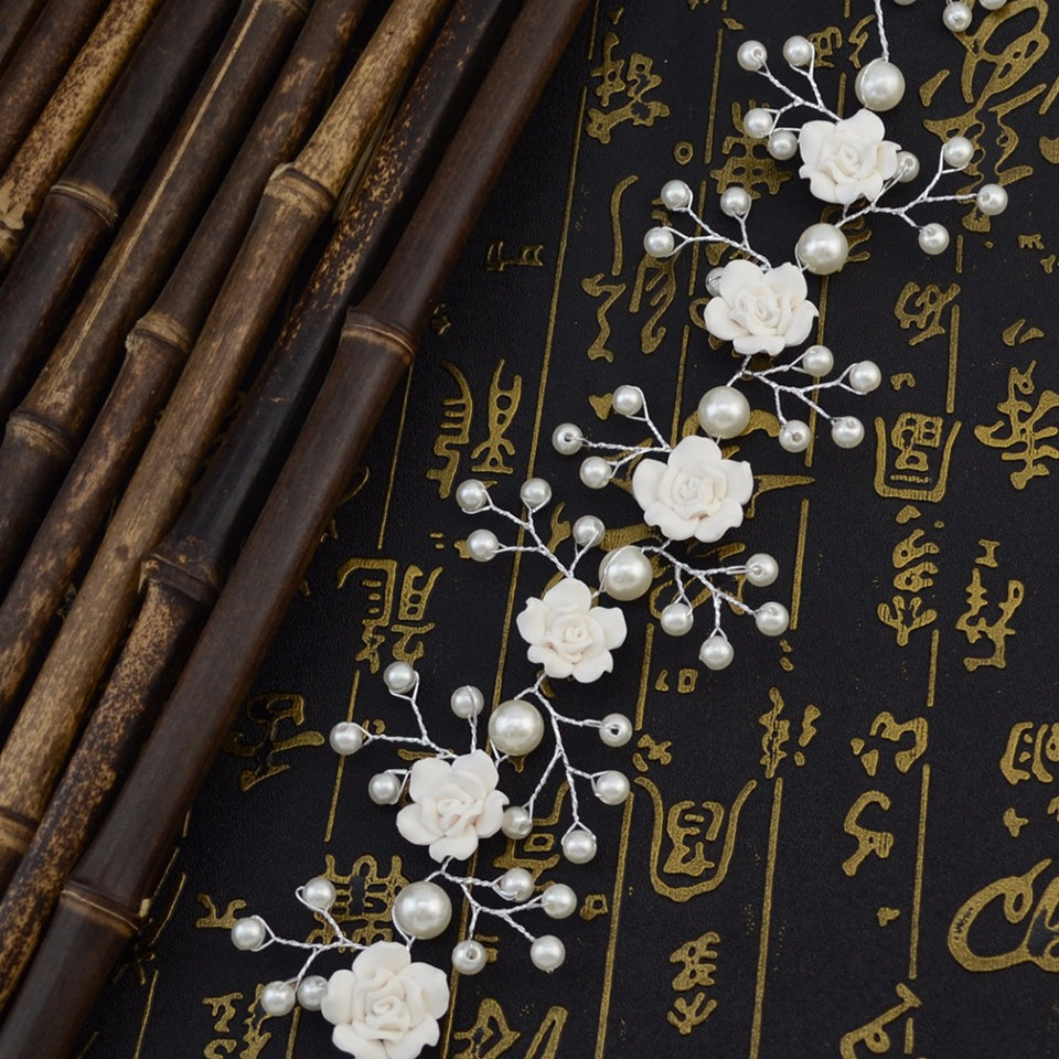 Luxury Tiara Silver Pearl Headbands