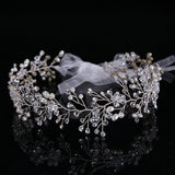 Luxury Tiara Silver Pearl Headbands
