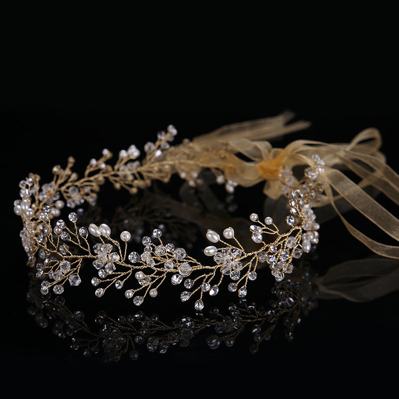 Luxury Tiara Silver Pearl Headbands