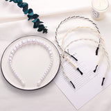 New Vintage Women Pearls Hairband