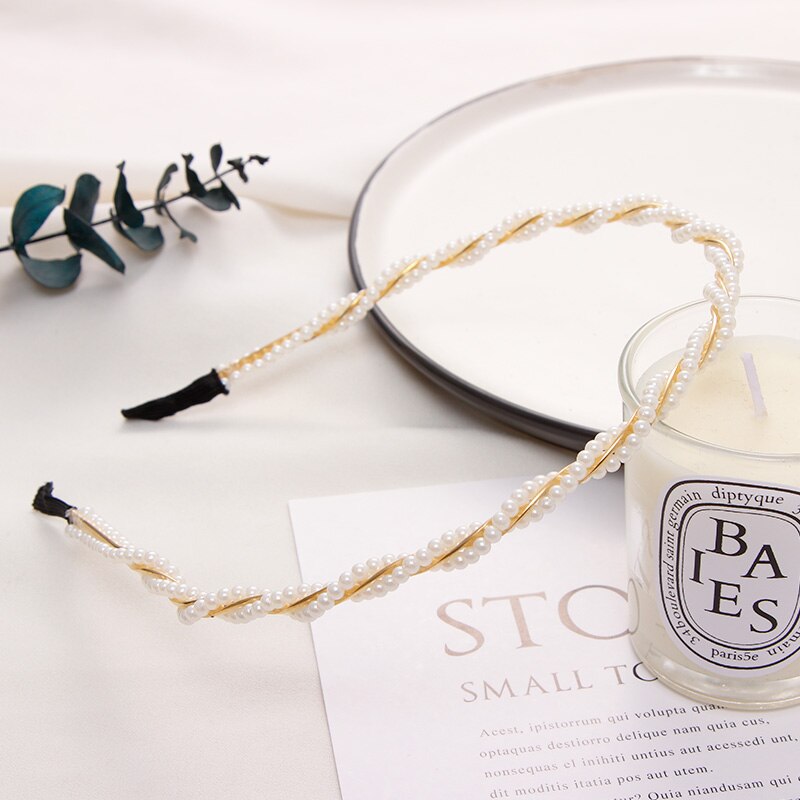 New Vintage Women Pearls Hairband