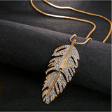 Silver Color Hollow Geometric Big Crystal long Pendant Necklace