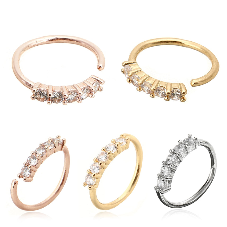 5 Crystals Vintage Rhinestone Nose Ring