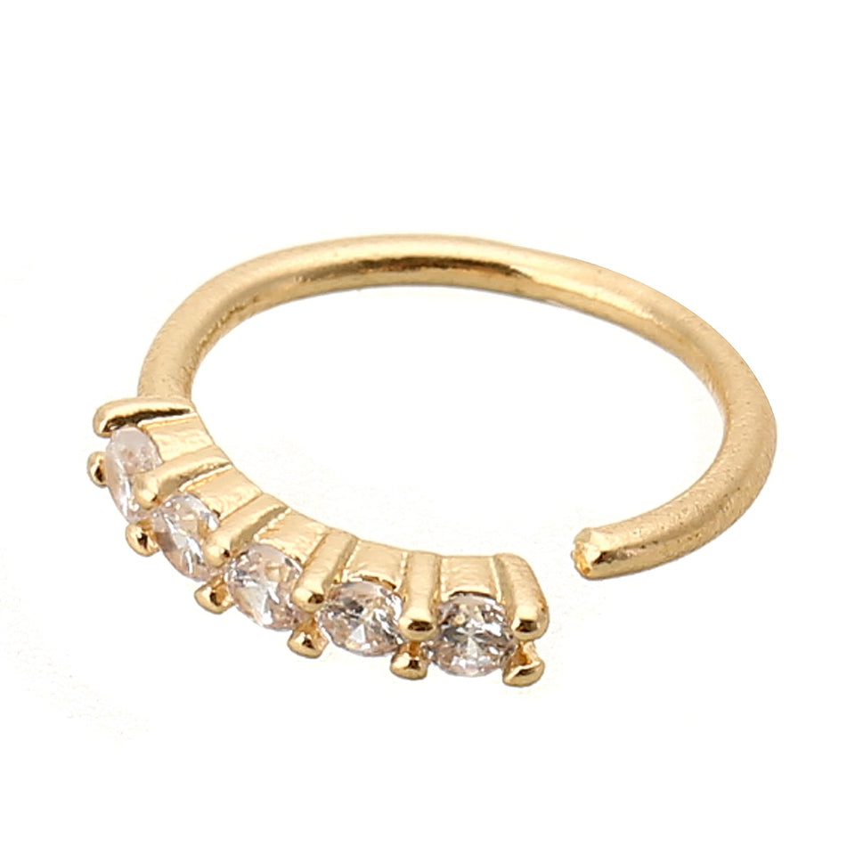 5 Crystals Vintage Rhinestone Nose Ring