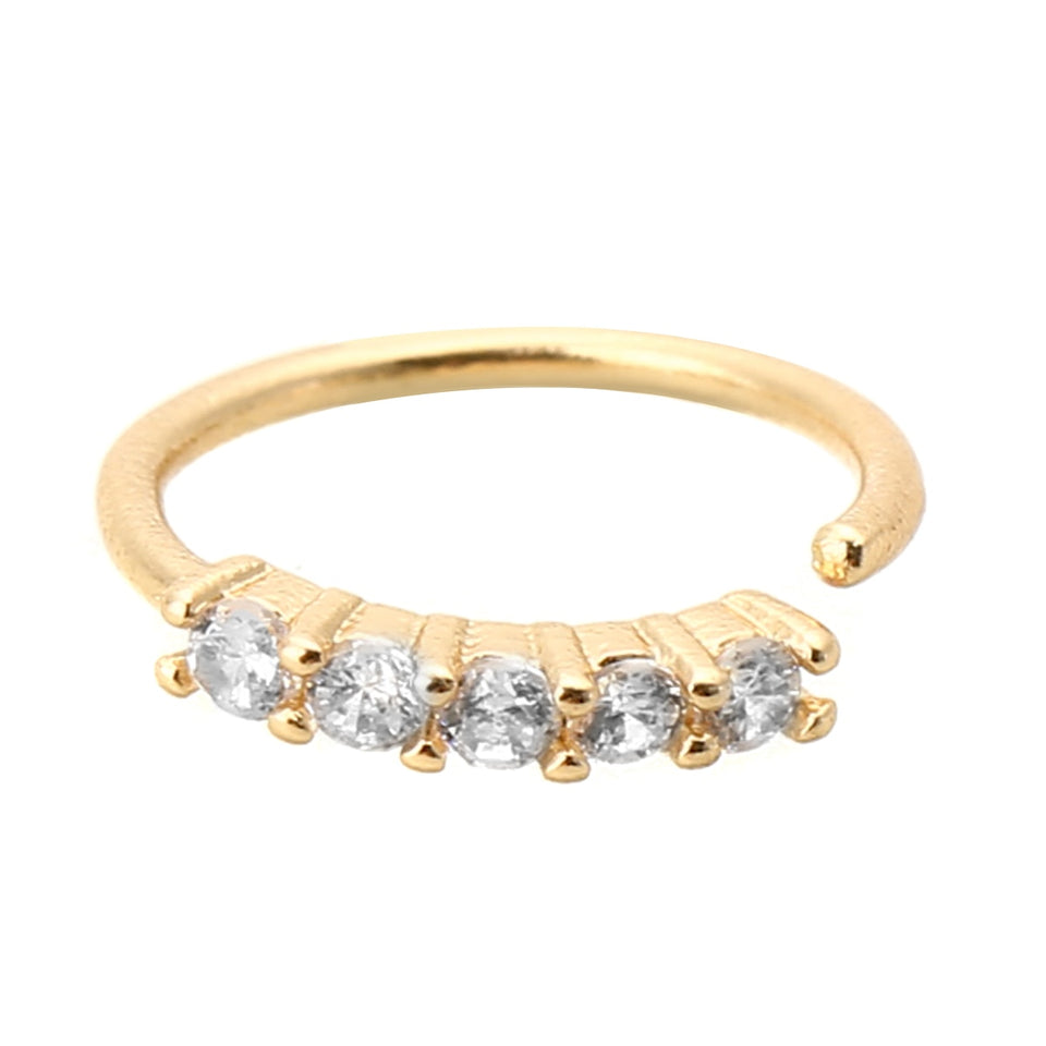 5 Crystals Vintage Rhinestone Nose Ring