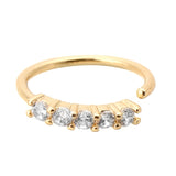 5 Crystals Vintage Rhinestone Nose Ring