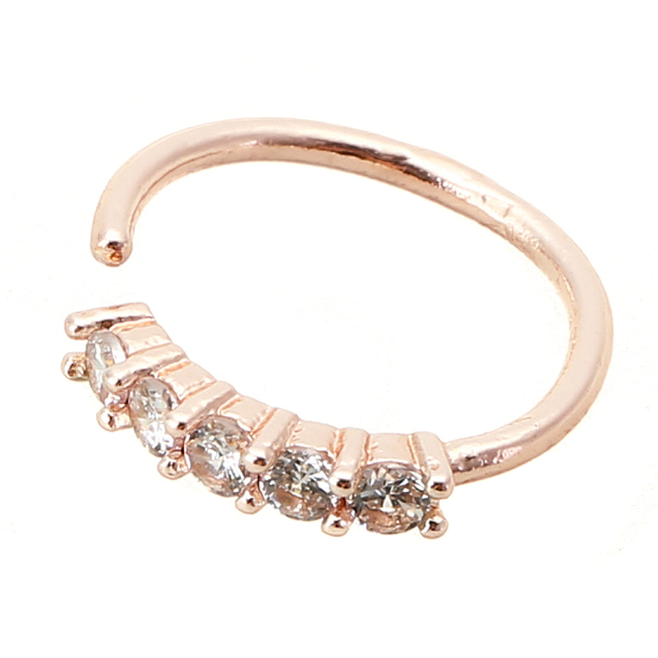 5 Crystals Vintage Rhinestone Nose Ring