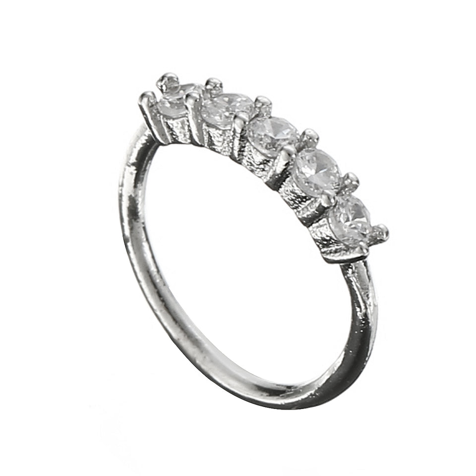 5 Crystals Vintage Rhinestone Nose Ring