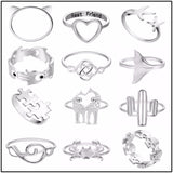 Gold Silver Flower Stackable Finger Ring