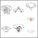 Gold Silver Flower Stackable Finger Ring