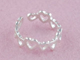Cute Hollow Heart Finger/toe Cuff Adjustable Rings