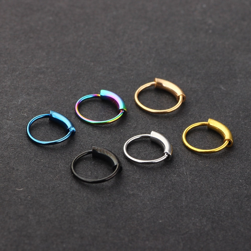 Steel Hinged Clicker Piercing Nose Ring