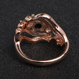Zircon Inlaid With Hollow Flower Ring