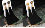 Bohemian Tassel Fringe Crystal Long Drop Earrings