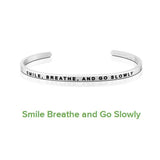 Inspirational Quote Carved Stainless Steel Bangle