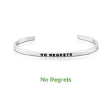 Inspirational Quote Carved Stainless Steel Bangle