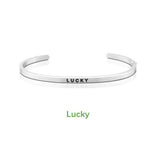 Inspirational Quote Carved Stainless Steel Bangle