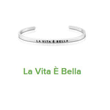 Inspirational Quote Carved Stainless Steel Bangle