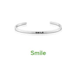 Inspirational Quote Carved Stainless Steel Bangle