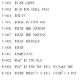 Inspirational Quote Carved Stainless Steel Bangle