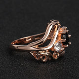 Zircon Inlaid With Hollow Flower Ring