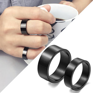 Fashion Unisex Simple Titanium Black Ring