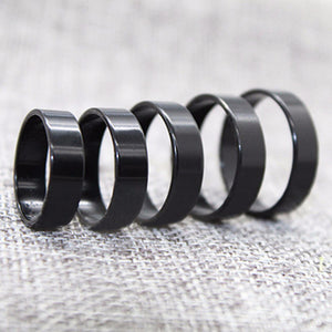 Fashion Unisex Simple Titanium Black Ring