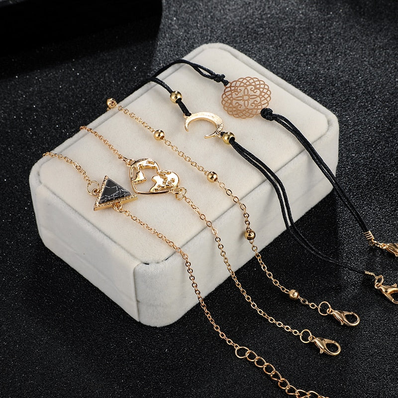 5pcs Bohemia New Trendy Map Bracelets