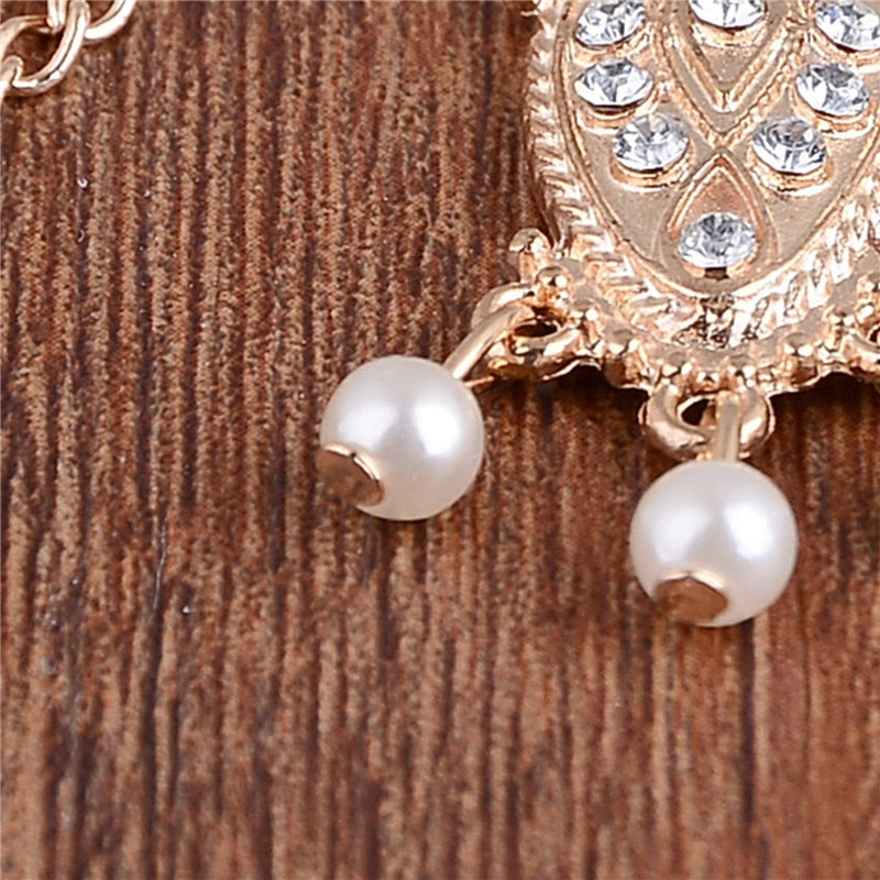 New Boho Gold Color Elegant Pearl Chain