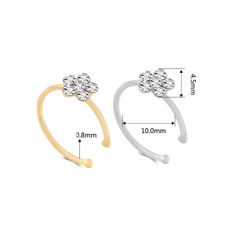 Colorful Nostril Stainless Clip-on Nose Rings