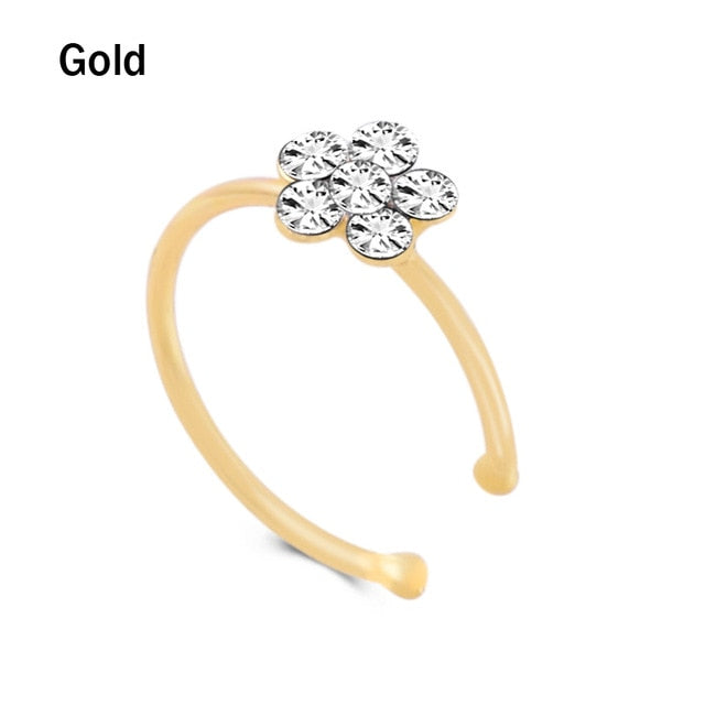 Colorful Nostril Stainless Clip-on Nose Rings