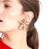 Trendy Metal Star Flower Geometry Big Long Earrings
