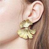 Trendy Metal Star Flower Geometry Big Long Earrings