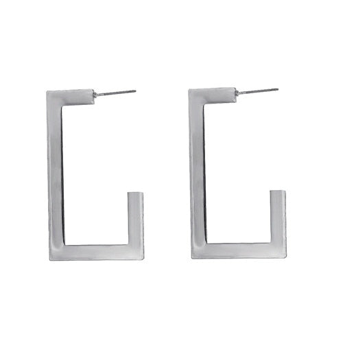 Trendy Metal Star Flower Geometry Big Long Earrings