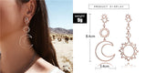 Trendy Metal Star Flower Geometry Big Long Earrings