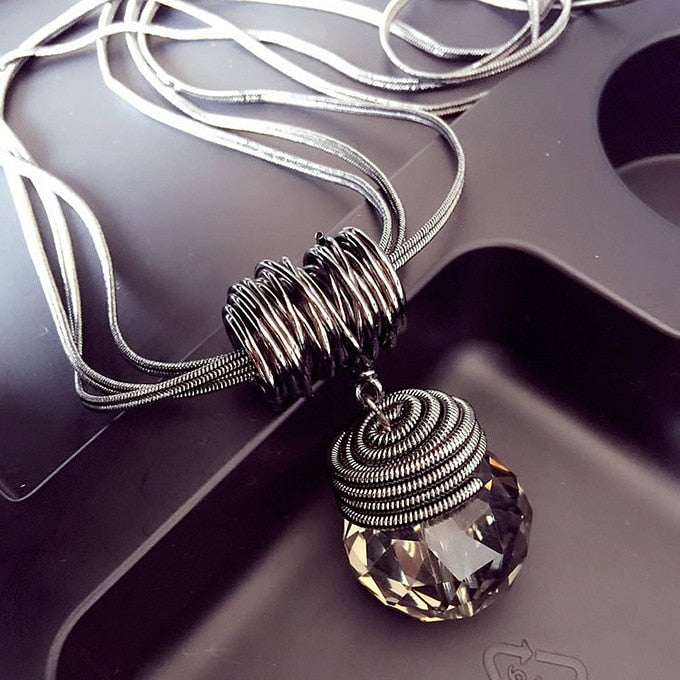 New Big Drop Long Pendant Necklaces Chain