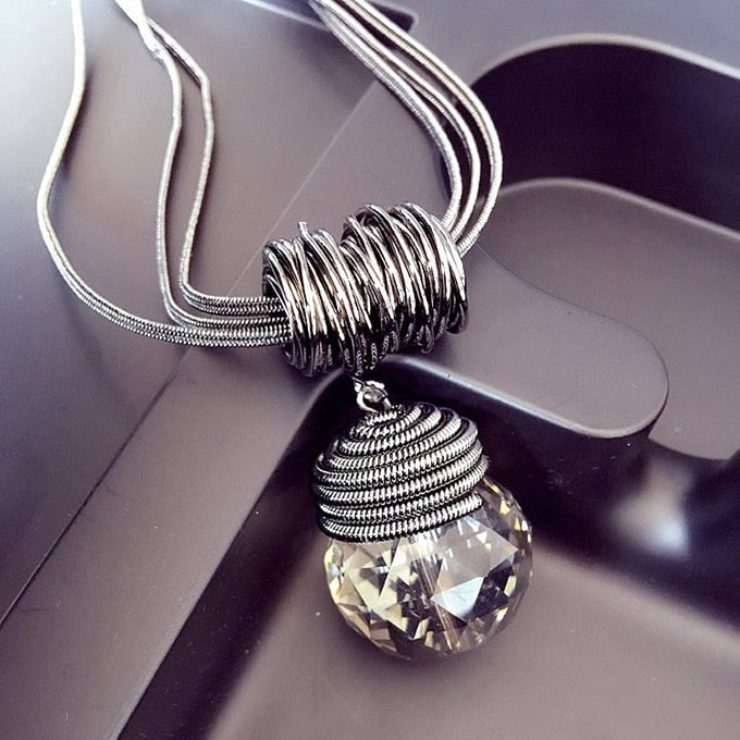 New Big Drop Long Pendant Necklaces Chain