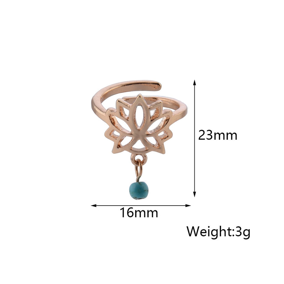 New Bohemian Lotus Flower Adjustable Toe Ring
