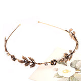 Fashion Women Leaf Rhinestone Hair Band