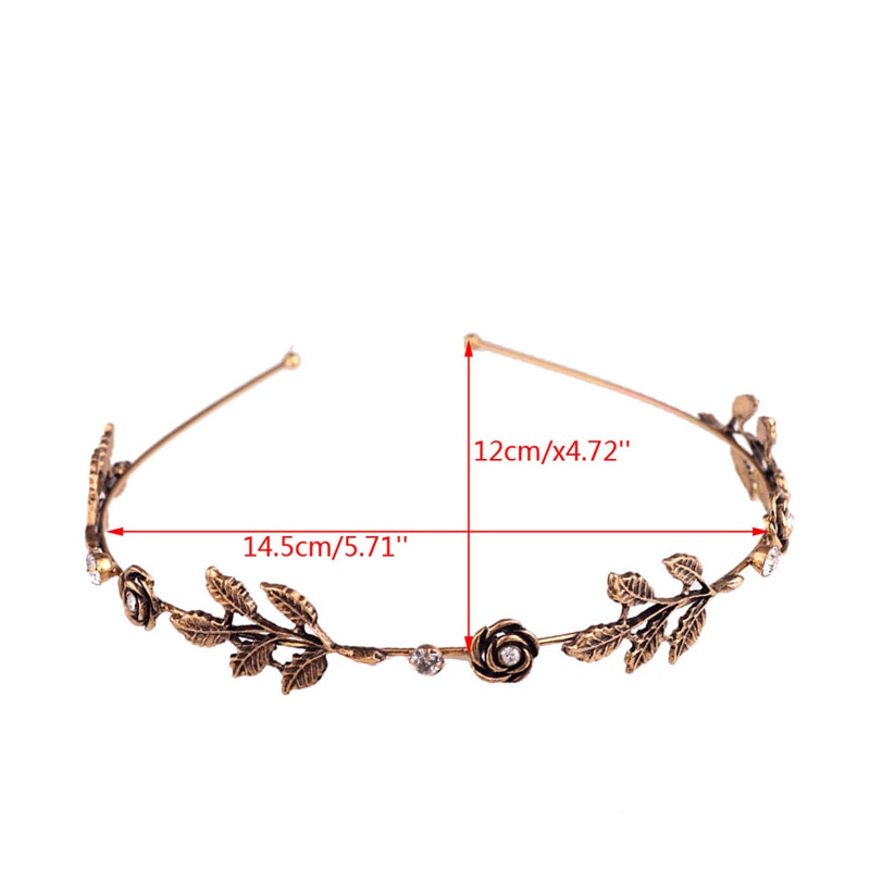 Fashion Women Leaf Rhinestone Hair Band