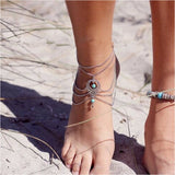 Boho Ethnic Beads Multilayer Tassel Anklet