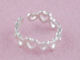 Cute Hollow Heart Finger/toe Cuff Adjustable Rings