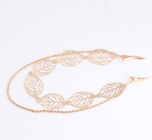 Golden Hollow Leaf Head Chain