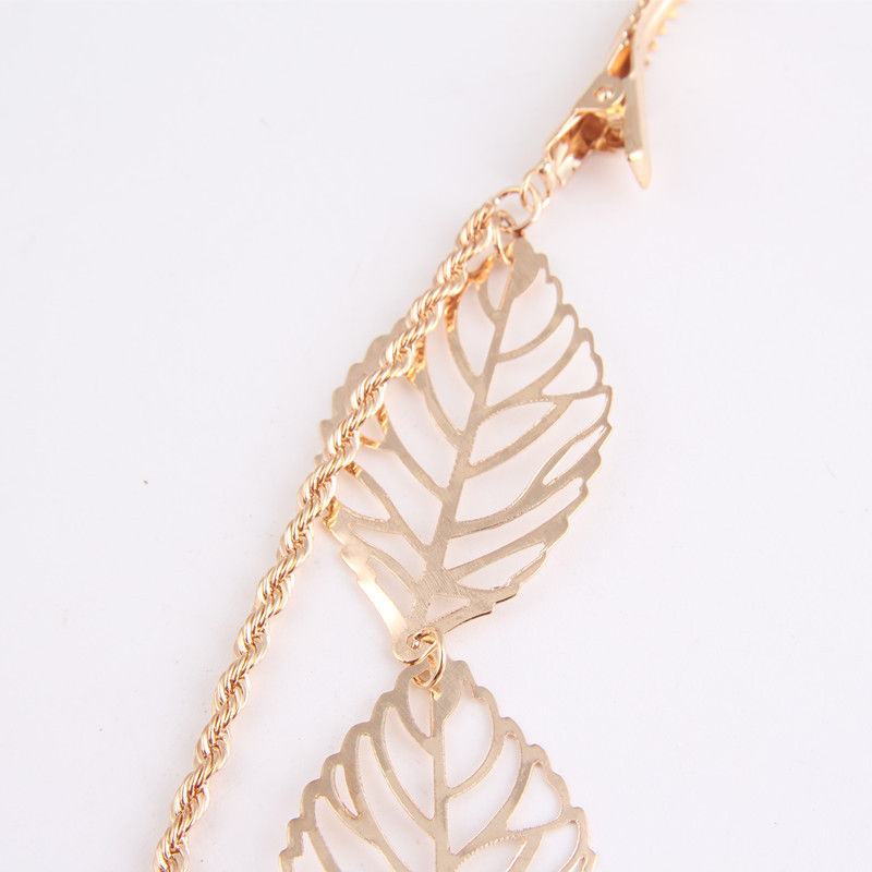 Golden Hollow Leaf Head Chain