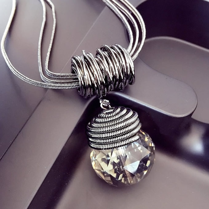 New Big Drop Long Pendant Necklaces Chain