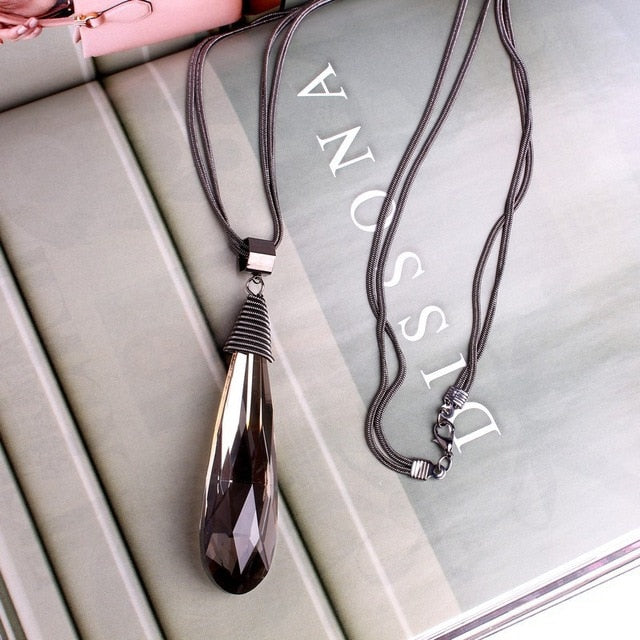 New Big Drop Long Pendant Necklaces Chain