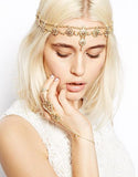 Pearl Tassel Flower Stretch Headband