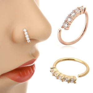 5 Crystals Vintage Rhinestone Nose Ring