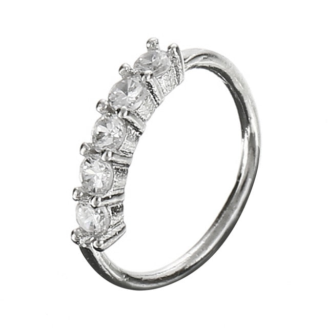 5 Crystals Vintage Rhinestone Nose Ring